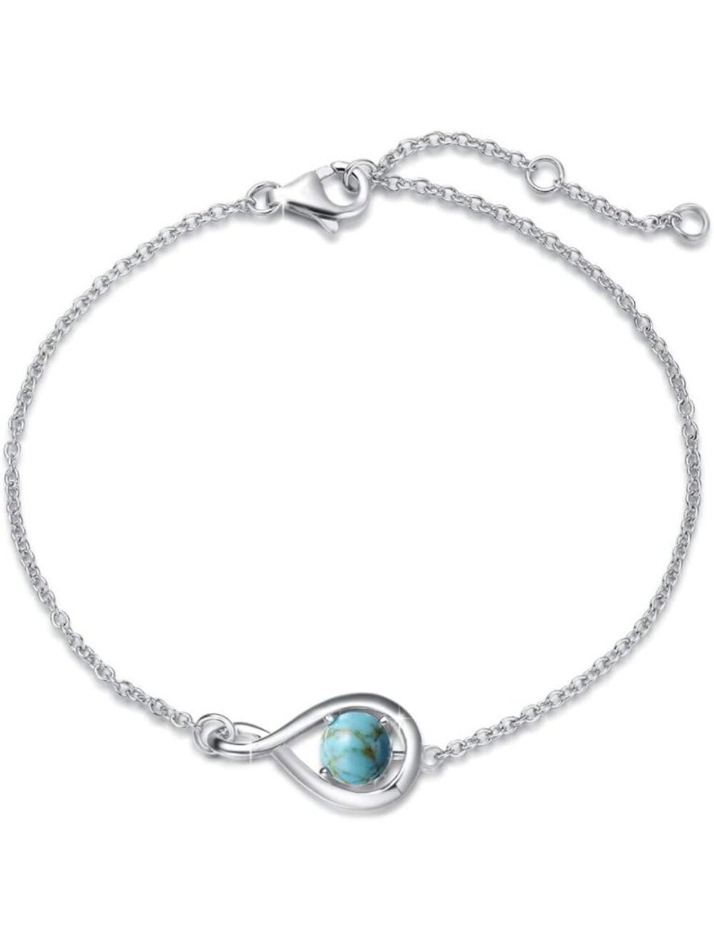 925 Sterling Silver Infinity Birthstone Love Bracelet for Women - Perfect Gift